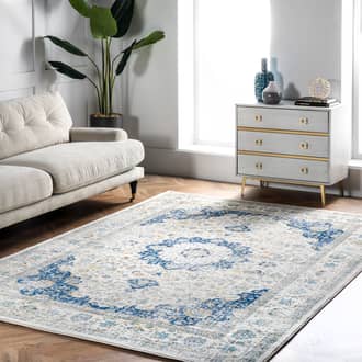 Photos - Area Rug Blue Distressed Persian 8' rug Blue 200RZBD07A-808S