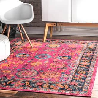 Pink Seasoned Deluxe Electric Floral Garden rug - Bohemian Rectangle 4' x 6'