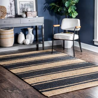 Charcoal Staccato Regent Stripes rug - Natural Fibers Rectangle 5' x 8'