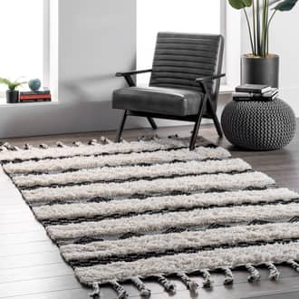6' x 9' Shaggy Striped Texture Rug secondary image