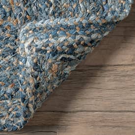 Boardwalk Hand Braided Denim And Jute Interwoven Solid Denim Rug