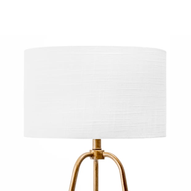 Durham Large Table Lamp in Soft Brass with Linen Shade