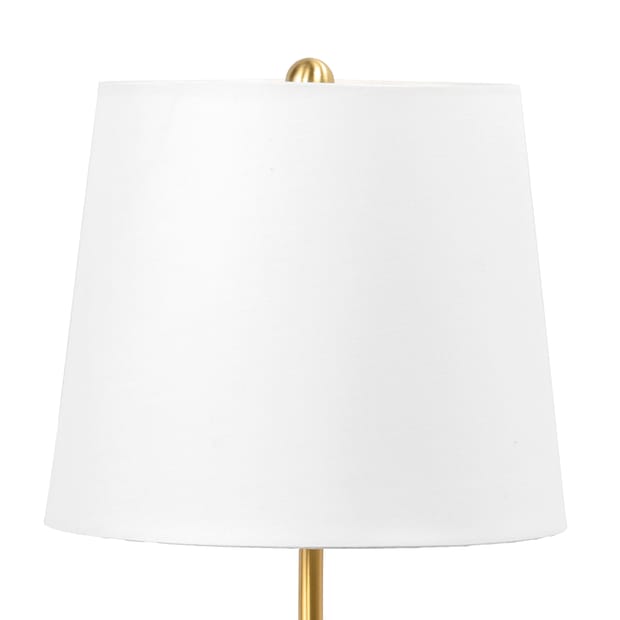 Fluted Crystal Ball Brass Table Lamp