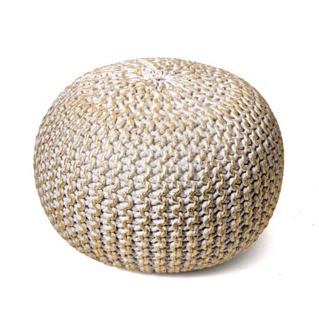 Poufs Knitted Round Pouf Gold