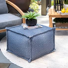 Navy outdoor store pouf