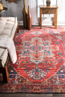 Rust Vintage Medallion Area Rug