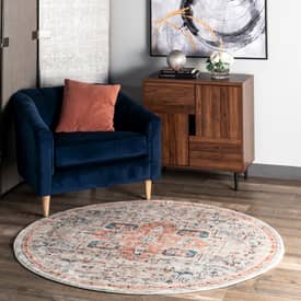 beige croix medallion area rug