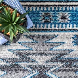 Bosphorus Navajo Border Aqua Rug