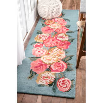 Light Blue Topall Beautiful Rose Bouquet rug