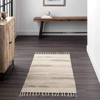 Beige Cliff Valley Modern Striped Wool rug