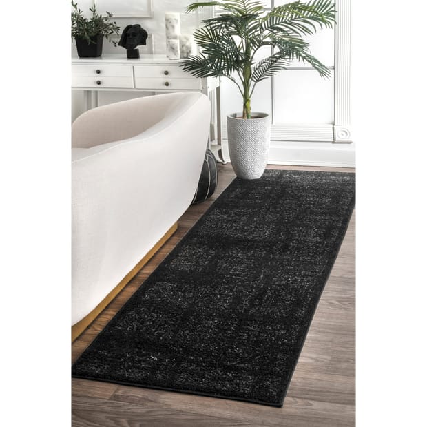 Black Mist Black-Brown-Cream Oval UD Braided Rugs Washable, Indoor