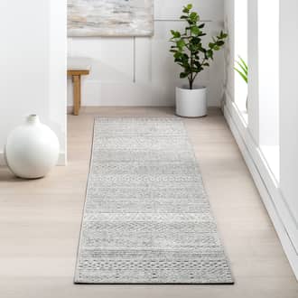 Gray Hyperion Textured Banded Indoor/Outdoor rug