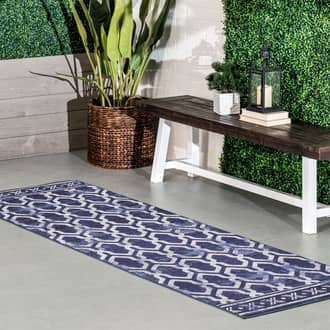 Blue Aquarian Megan Trellis Washable Indoor/Outdoor rug