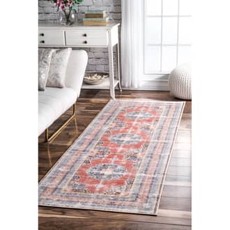 Orange Soltera Flowering Wreath Medallion rug