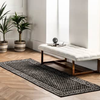 Black Koko Bordered Lattice rug