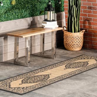 Charcoal Tucana Iris Medallion Indoor/Outdoor rug