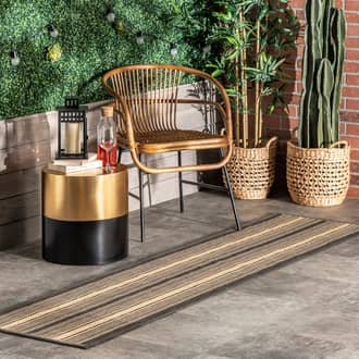 Charcoal Tucana Bayadere Striped Indoor/Outdoor rug