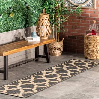 Charcoal Tucana Starry Trellis Indoor/Outdoor rug