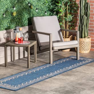 Blue Tucana Native Border Indoor/Outdoor rug