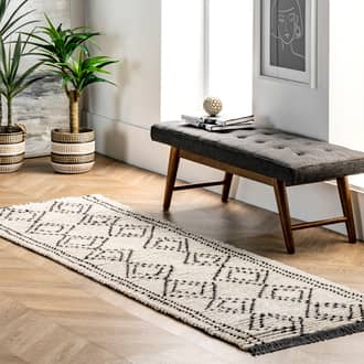 Beige Airydale Diamond Galore Tasseled rug