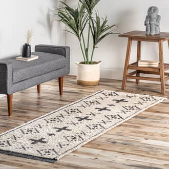 Beige Airydale Paige Geometric Tasseled rug