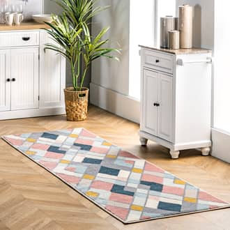 Pink Kalliope Contemporary Tiles rug