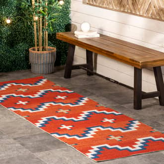 Red Leilani Retro Aztec Indoor/Outdoor rug