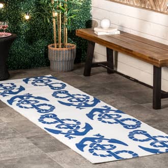 Blue Leilani Anchors Indoor/Outdoor rug