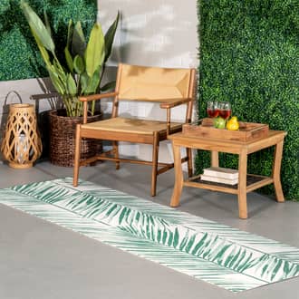 Green Leilani Palm Leaves Indoor/Outdoor rug