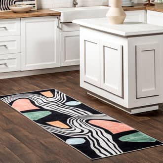 Navy Home Town Benedetta Washable Geode Shapes rug