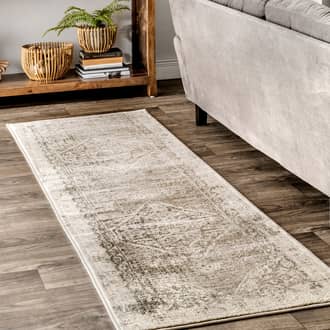 Beige Hectoria Gothica Medallion Fringe rug