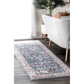 Blue Folktime Faint Garden Fringe rug