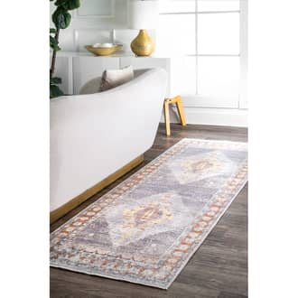 Blue Folktime Persian Iris Medallion Fringe rug