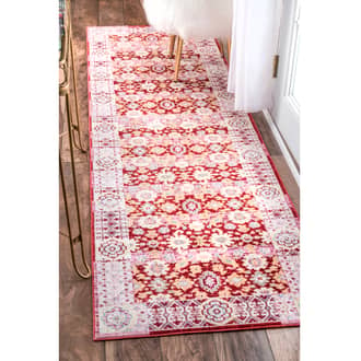 Red Silky Road Muted Floral Design rug