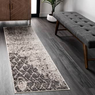 Gray Chroma Distressed Trellis rug