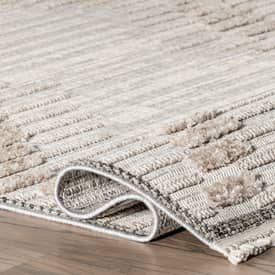 Grey Hilda Textured Zig Zag Area Rug