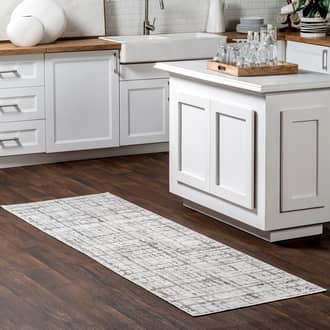 Light Gray Duskenfield Aspen Distressed Crosshatch rug