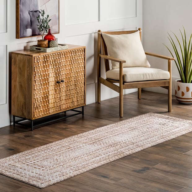 Moon Tears Emmy Washable Geometric Beige Rug