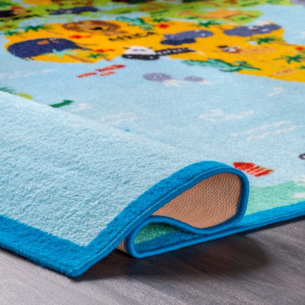 Playroom Animal World Baby Blue Rug