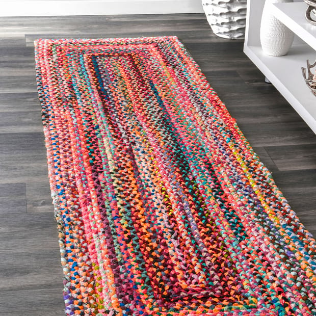 Multicolor Plain Oval Jute Chindi Braided Rugs, For Flooring, Size