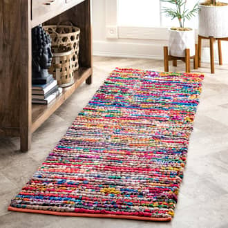 Multi Chindi Braided Chindi Pinstripes rug