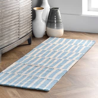 Baby Blue Theria Irregular Parallel Bars rug