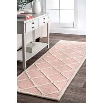 Pink Simplicity Knotched Lattice Trellis rug