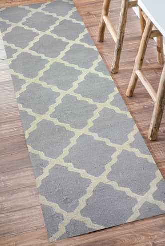 Light Gray Homespun Moroccan Trellis rug