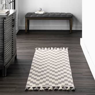 Gray Monaco Flatwoven Chevrons with Tassels rug