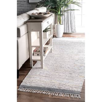 Multi Monaco Solid Chindi Tassel rug