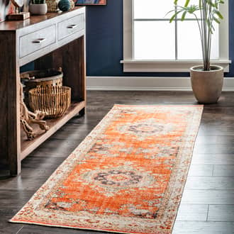 Orange Old Villa Classic Medallion Flatweave rug