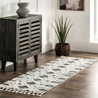 Gray Lenore Textured Paneled Lattice rug