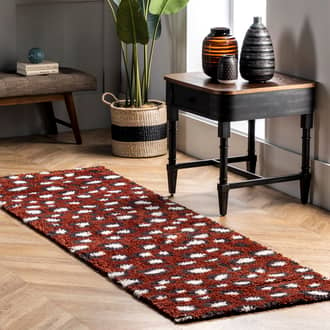 Red Hearthside Leopard Spotted Shag rug