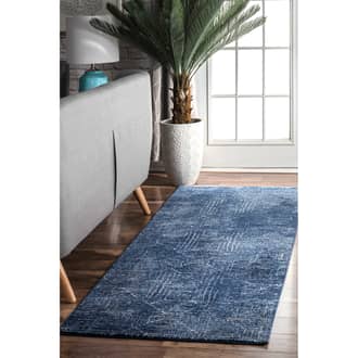 Blue Primavera Striped Tiles rug